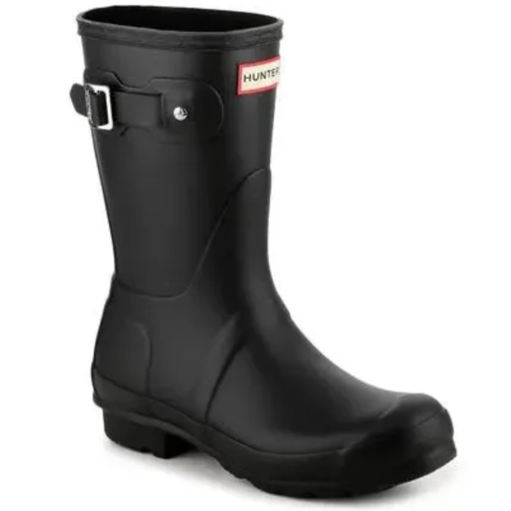 NWT HUNTER Original Short Matte Black Rain Boots - Women's Size 6 Waterproof